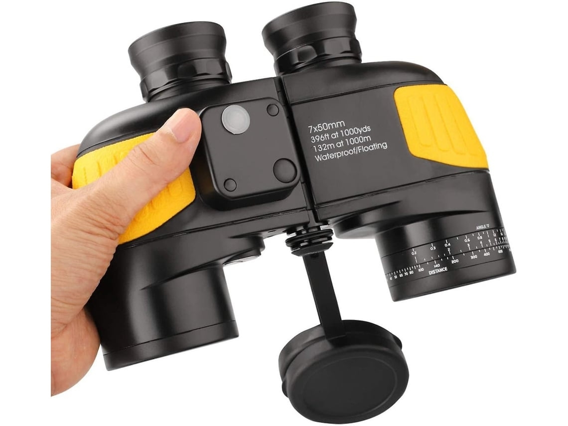 Binóculos Náuticos Militares Bak4 7x50 Com Telêmetro Medição De Distância Com Bússola Lente Grande Para Campos Amplos Amarelo Facpoet
