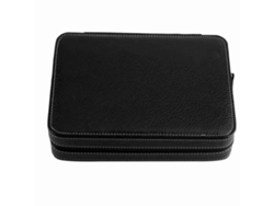 Estuche Portátil Para Relojes Con 8 Compartimentos Y Cierre De Cremallera Para Viajes - Negro