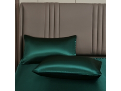 2Pack Fronha De Cetim Brilhante Fronha Anti-Seda Mais Macia Que Fronha Para Cabelo-Verde Escuro