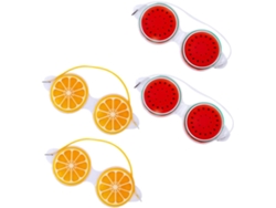 Juego de 4 antifaces refrescantes y cómodos con estampado de frutas, para terapia de frío.