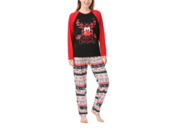 2026altiro-pijamas De Navidad Con Estampado De Ciervo Cartoons Para Familia, Cuello Redondo, Mangas Largas, Talla Mujer Xl
