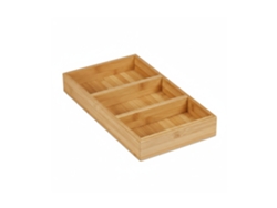 Relaxdays Suporte Para Especiarias Para Gaveta, 3 Níveis, Horizontal, Em Bambu, 5x20x37 Cm, Organizador, Natural