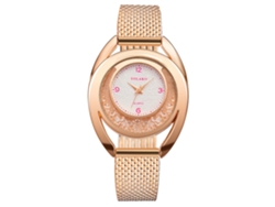 Reloj De Pulsera Sencillo De Aleación Y Plástico Para Mujer De Yolako Con Movimiento De Cuarzo Rosa.