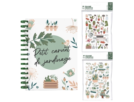 Cuaderno jardinería pegatinas GRAINE CRÉATIVE