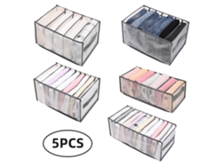 Organizador de ropa plegable y lavable con 5/12 compartimentos y asas, ligero y duradero.