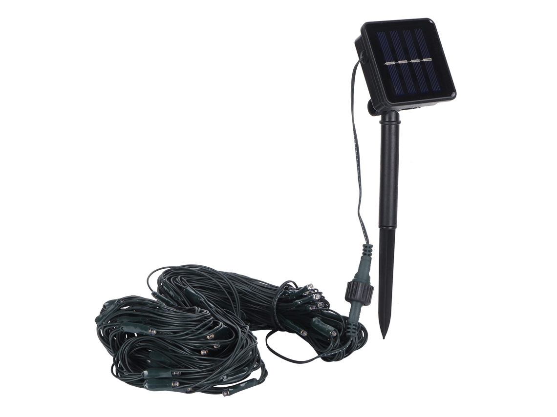 Bj-luz De Red Solar Led Exterior Impermeável Para Decoração Festiva Luz De Corda (1.5m X 1.5m) Branco Quente