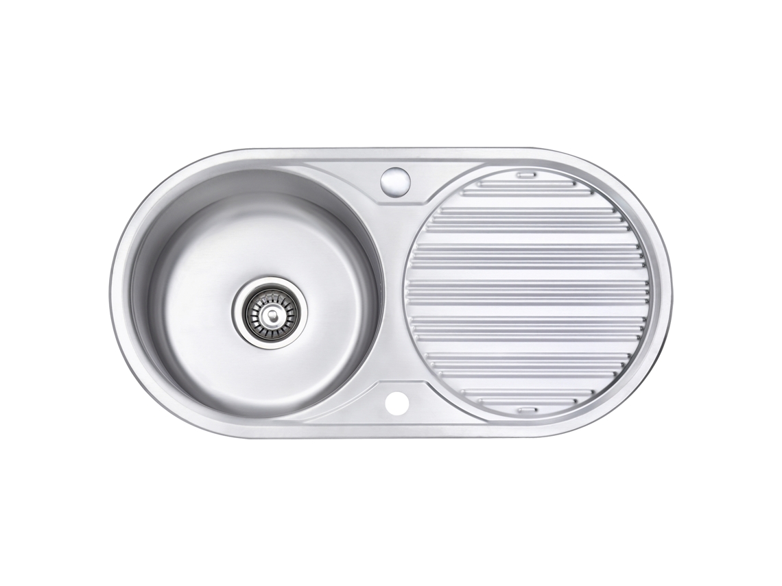 Fregadero redondo de Sino Jassferry (acero inoxidable 840 x 440 mm)