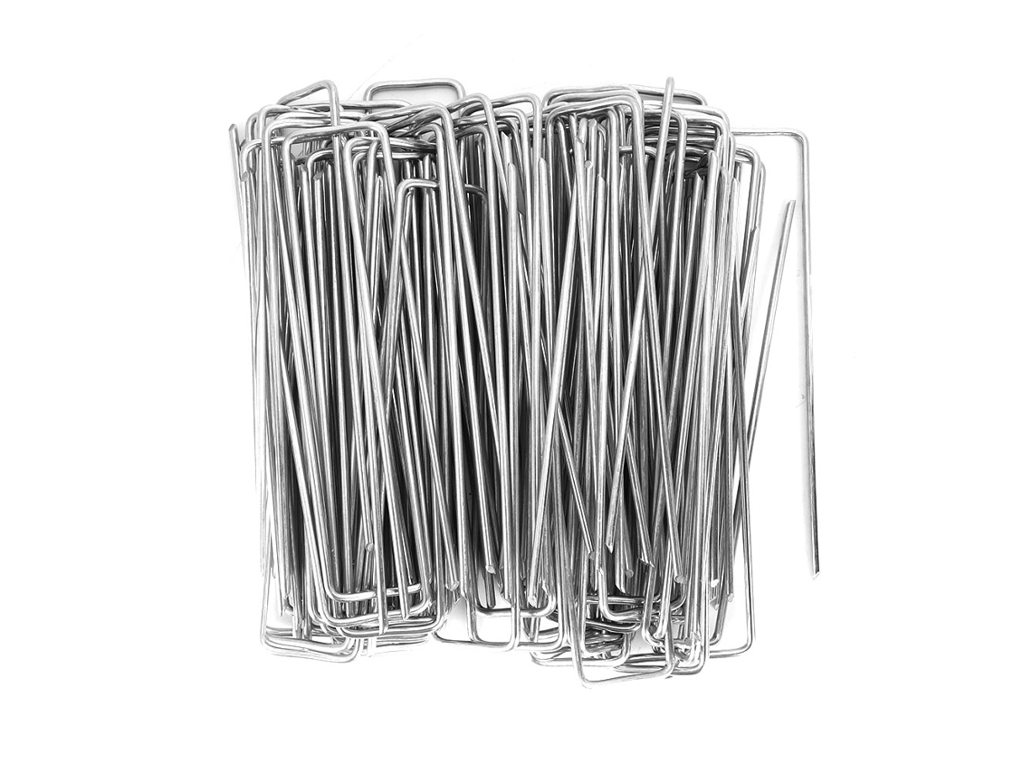 Estacas de acero inoxidable para jardín (reparación de malla antihierbas y accesorios)
