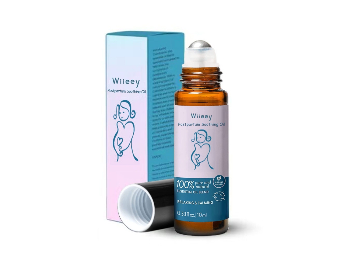 Aceite posparto calmante con efecto relajante para las madres.
