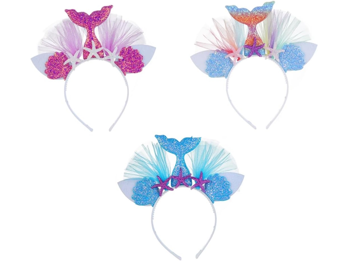 3 Piezas De Diademas Para Niñas, Diadema De Sirena, Accesorios Para El Cabello, Tocados