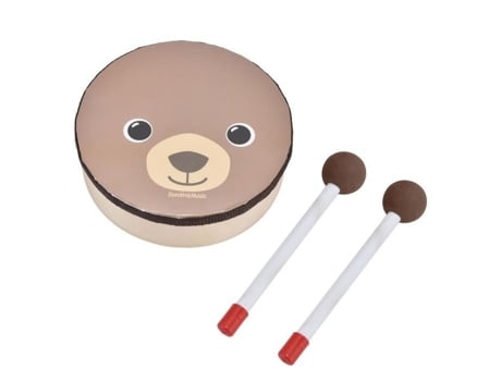 Tambor pequeño para niños, tambores de oso de dibujos animados, instrumentos de percusión, juguetes para niños de guardería, material didáctico