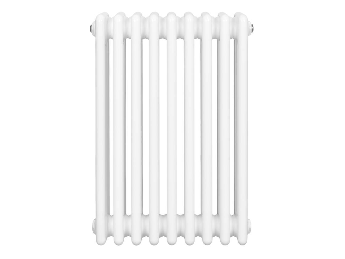 Radiador horizontal de 4 columnas, 600x425 mm - Blanco, acero al carbono de 1,5 mm, 523 W, alta eficiencia, fácil instalación, duradero.