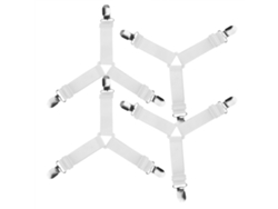 4 Clips De Sujeción Ajustables Triangulares Para Sábanas, Color Blanco.