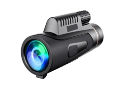 Telescopio monocular con adaptador para smartphone y trípode metálico. Telescopio monocular con prisma Bak4 y amplio campo de visión. Yizhood.