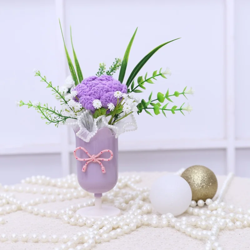 Ramos De Flores Y Plantas En Maceta Tejidos A Mano Con Ganchillo: Decoración Creativa Para El Hogar Y Regalos De Aniversario.