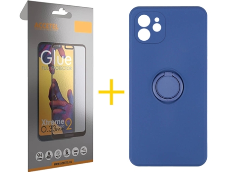 Carcasa + Protector de Pantalla para iPhone 12 Mini ACCETEL Azul Oscuro