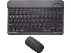 Teclado y ratón Bluetooth recargables, ultrafinos, portátiles e inalámbricos para Android e iOS, color negro