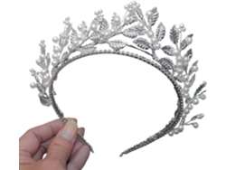 Diadema Moderna Con Perlas Artificiales: Elegante Joya Para Novias Y Fiestas Nupciales.