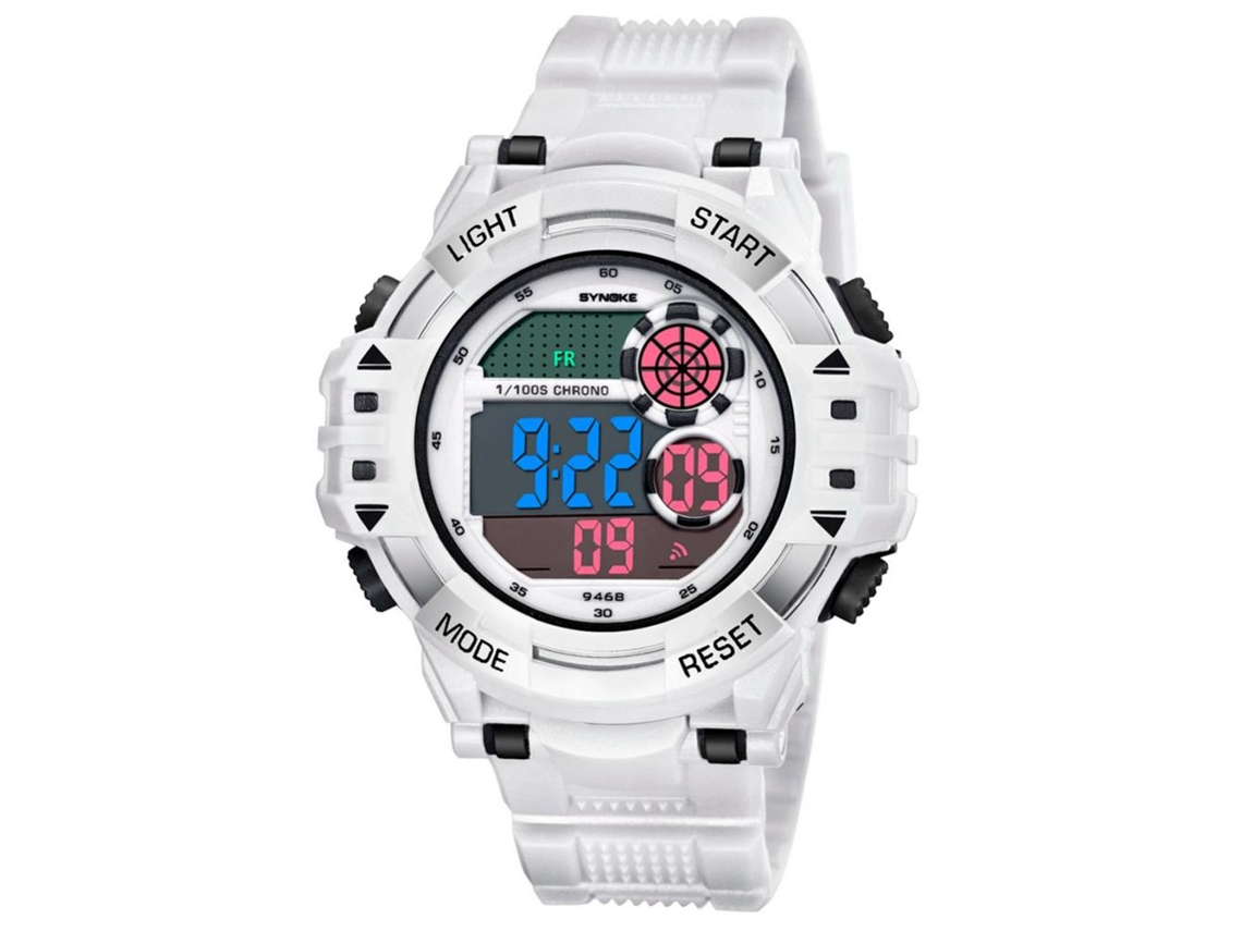 Reloj Electrónico De Muñeca Fashionable Simple Multifuncional Synoke (blanco)