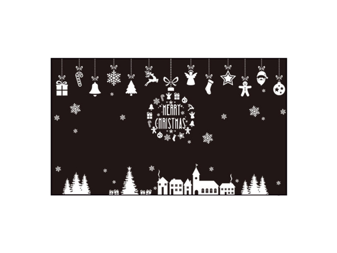 Adhesivo Decorativo Removible De Copo De Nieve, Elemento Navideño, Para El Hogar, La Oficina, Bricolaje, Pvc Blanco, 170x100cm
