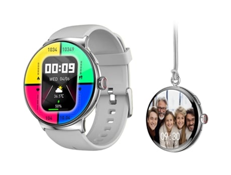 EKO Reloj conectado con Bluetooth 5.2 IP67 y correa de silicona Gris