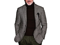 Chaqueta De Traje Casual De Corte Ajustado Para Hombre, A Cuadros, Con Un Botón, Para El Trabajo Y Uso Diario, Talla L