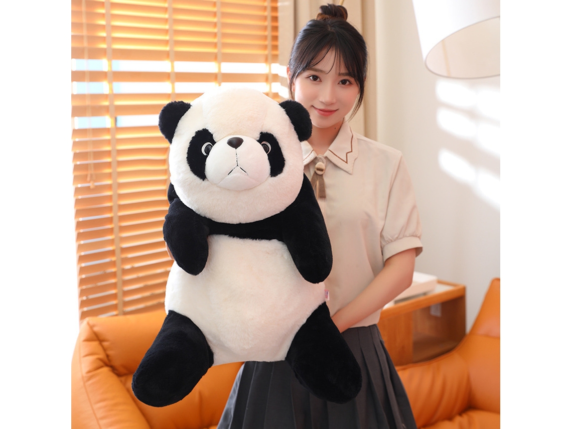 Peluche de panda Kaimi con párpados dobles, blanco y negro, CHABERLU
