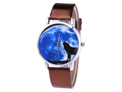 Reloj De Cuarzo Casual Unisex Con Correa De Cuero Pu Café Para Hombres Y Mujeres