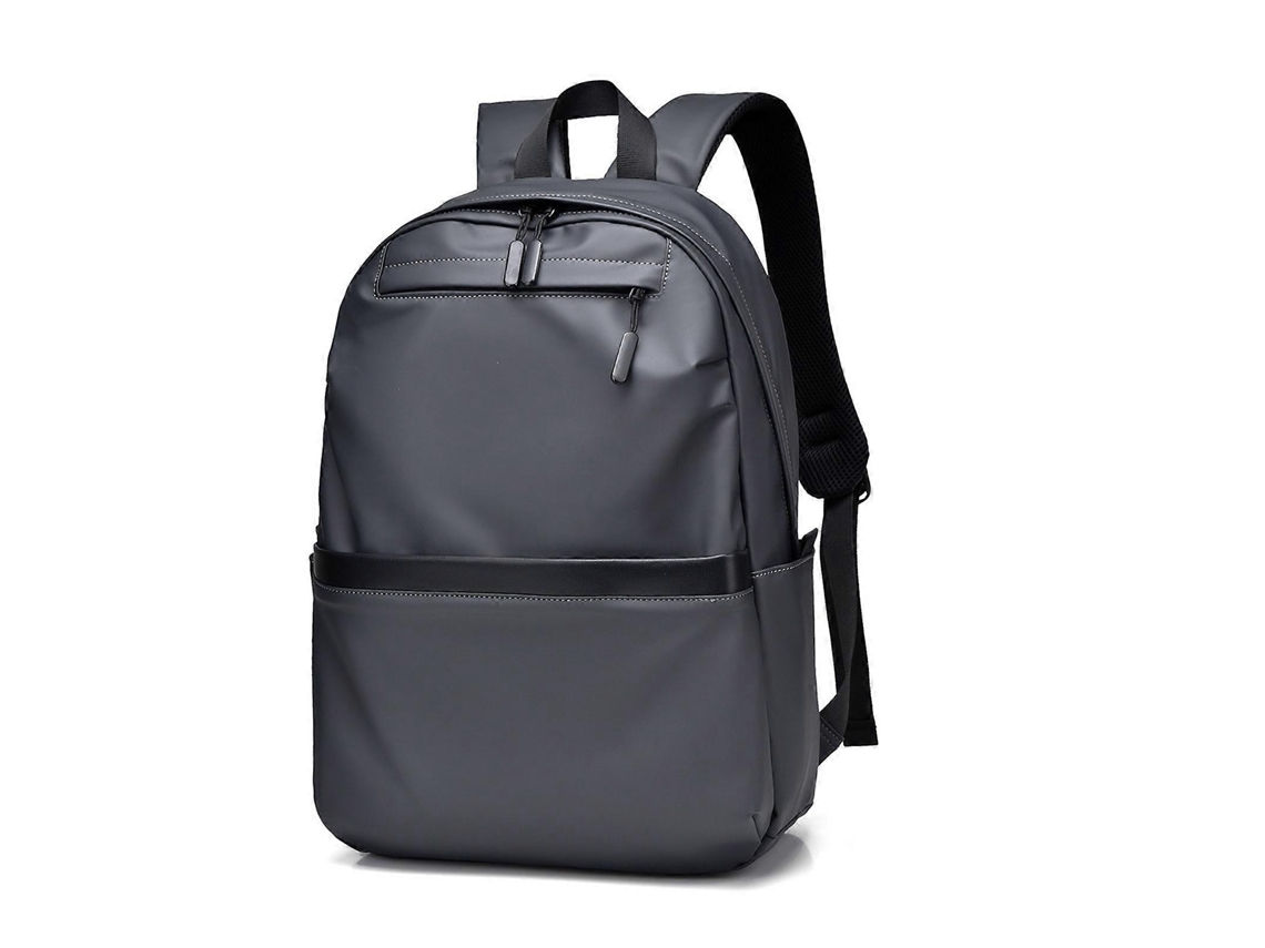 Mochila portátil de PU, ligera y de gran capacidad, ideal para libros, libros de texto y uso diario, en color gris.