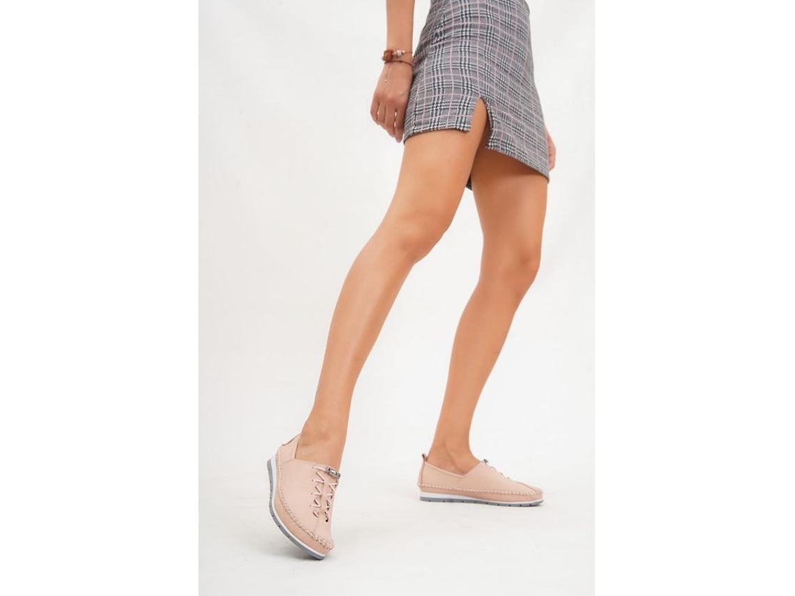 Zapatos Planos Casuales Para Mujer En Piel Auténtica Marrón - Moda Femenina