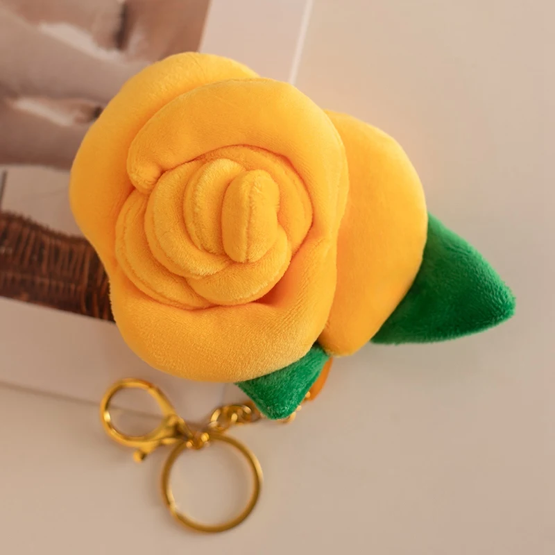 (amarillo 8cm) Mini Peluche De 8cm Con Rosas De Colores