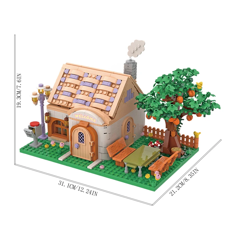 Conjunto De Blocos De Montar Para Montar Casa E Loja Da Série ''cena De Rua Da Cidade'' (889 Peças)