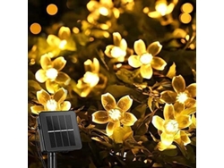 Guirnalda De Luces Solares Con Diseño De Flor De Cerezo, 30 Led, 2 Modos, Resistente Al Agua, 6,5 M, Decoración Navideña Para Jardín clase A++