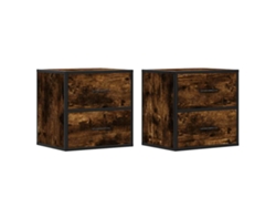 Juego de 2 mesitas de noche de pared de roble ahumado MAISON EXCLUSIVE (40x31x39,5 cm)