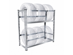Estante Neumáticos Relaxdays 4-6 Ruedas, Hbt: 100 X 85 X 35 Cm, 150 Kg/nivel, Sistema De Encaje, Acero, Plateado