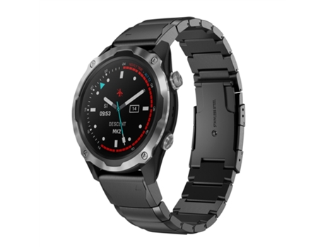 Correa de reloj inteligente para Garmin Descent MK 2 de 26 mm de acero inoxidable con carcasa de tortuga (negro)