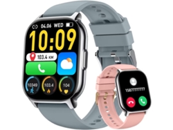Reloj Inteligente 2.1 Podómetro de Sueño de Ritmo Cardíaco Más de 130 Modos Deportivos Ip69 Resistente al Agua Android/Ios Gris YEMAESRE