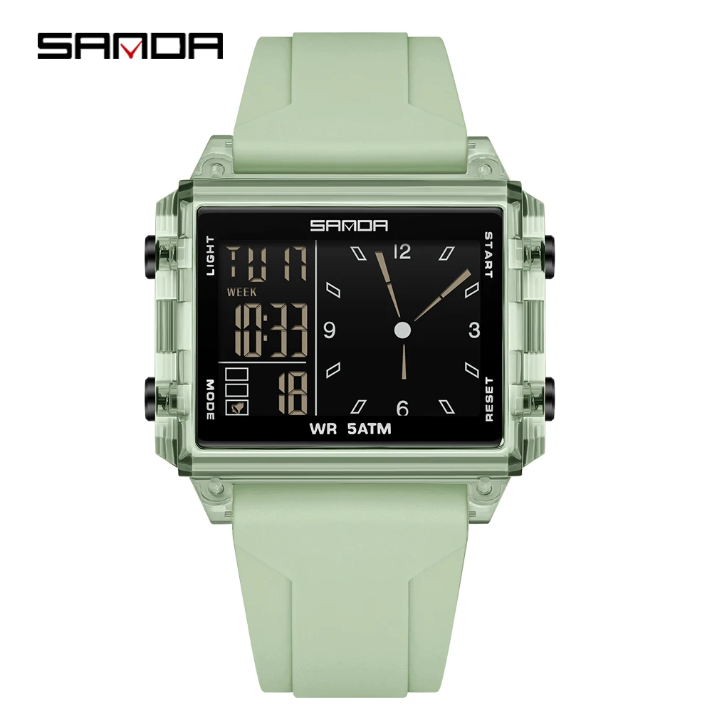 Reloj Digital Para Mujer (verde) Con Calendario Luminoso, Resistente Al Agua, Para Deportes Al Aire Libre Y Ocio.