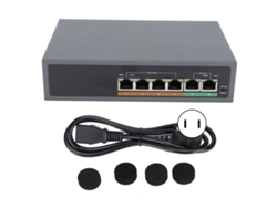 Switch Poe Compacto De 6 Puertos Ieee802.3af/at De 100 Mbps Sin Ventilador