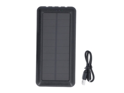 Rebe-fuente De Energía Solar Con Batería Portátil Led 30000mah Para Camping Y Montañismo Negro