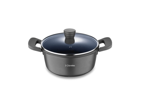 Cacerola con Tapa de Cristal 3 CLAVELES 60020 (Aluminio fundido - 6,7 l)