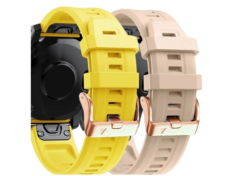 Correa Silicona Cierre Metálico para Garmin Fenix 5S Plus Amarillo y Albaricoque Pack 2X VEANXIN