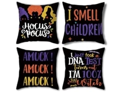 Rebe-4pack Funda De Almohada Decorativa Para Halloween, Tela De Piel De Melocotón 45x45 Cm, Cremallera Oculta Para Sofá Cama Auto Oficina