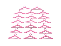 20 Perchas De Plástico Rosa Para Ropa Y Accesorios De Muñecas Barbie.