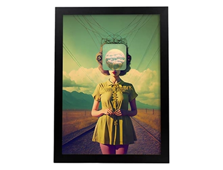 NACNIC Poster Cabeza En Las Nubes En Estilo Surrealismo Cinematográfico Ilustraciones Y Grabados De Historieta Abstracta Y Artística A3