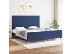 Cama Sin Colchón Tela Azul 180x200 Cm