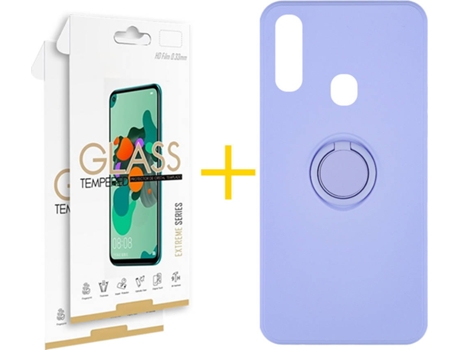 Carcasa + 2 Protectores de Pantalla para Samsung Galaxy A20e SKYHE Morado Lila