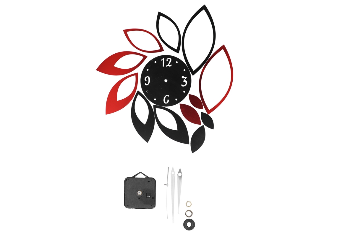 Adhesivos de pared Baok con espejo para la decoración de salas de estar modernas (negro y rojo)