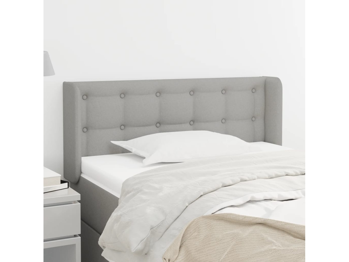 Cabecero De Tela Gris Claro 103x16x78/88 Cm