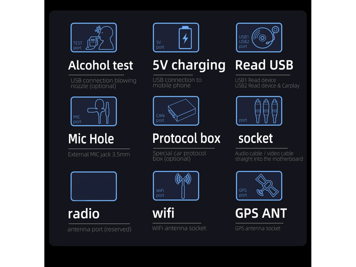 Sistema de sonido para coche (pantalla táctil HD, Mirror Link Android 12)